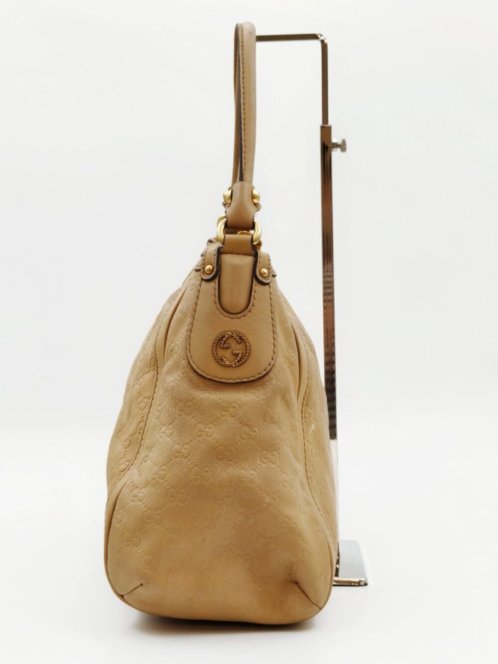 Gucci Guccissima Leather Hobo Shoulder Bag Beige Large Tote 282297 - Picture 5 of 15